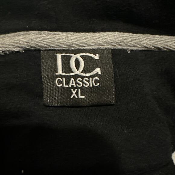 DC Classic XL Gray Vegas Hoodie with Lace-Up Neck and Striped Sleeves - Picture 6 of 7